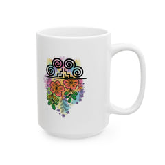 Colorful Floral Ceramic Mug - 11oz & 15oz - Perfect for Tea & Coffee Lovers