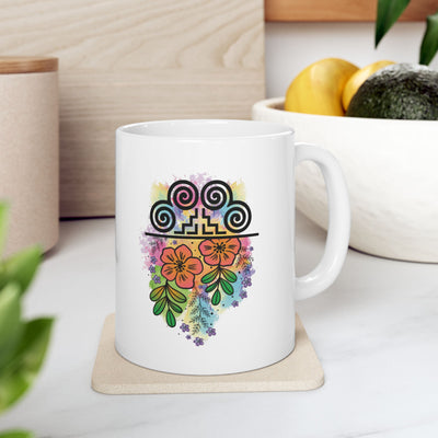 Colorful Floral Ceramic Mug - 11oz & 15oz - Perfect for Tea & Coffee Lovers