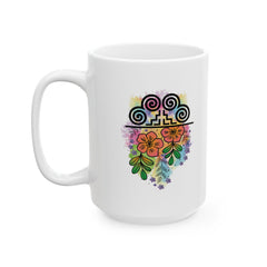 Colorful Floral Ceramic Mug - 11oz & 15oz - Perfect for Tea & Coffee Lovers